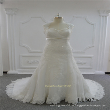 Meerjungfrau Plus Size Lace Wedding Dress2017